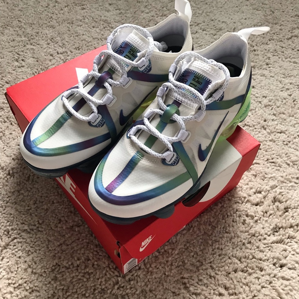 Nike Air VaporMax 2019 20 (GS) White Green Blue CT9638-100 Youth 4 / Women's 5.5